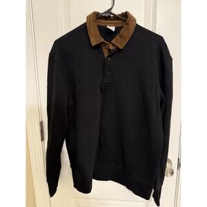 Zara Mens Pullover With Corduroy Collar, Size M